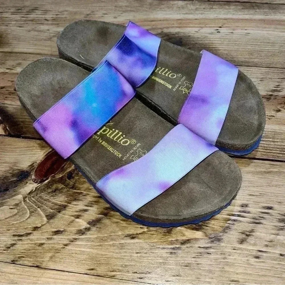 Birkenstock Papillio Curaco Tie Dye Elastic Slip on Sandals in EUC - Picture 2 of 9